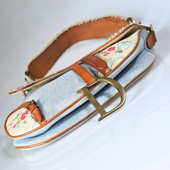 Dior Saddle Bag Denim Shearling - Picture 6 of 15